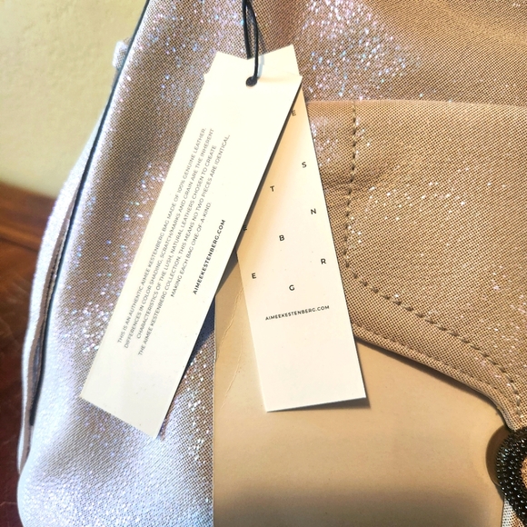 Aimee Kestenberg Leather Expandable Shopper Mystic Metallic Lovers Lane Bag - Picture 7 of 16